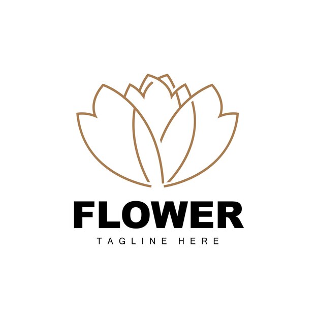 Logotipo de flor Diseño de jardín de flores con estilo simple Vector Producto Marca Belleza Cuidado Natural