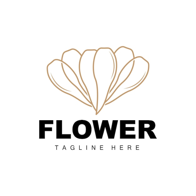 Logotipo de flor Diseño de jardín de flores con estilo simple Vector Producto Marca Belleza Cuidado Natural