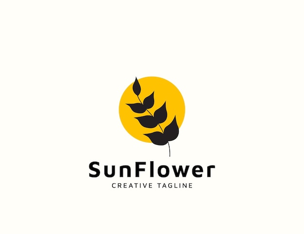 Logotipo de flor con diseño de sol.