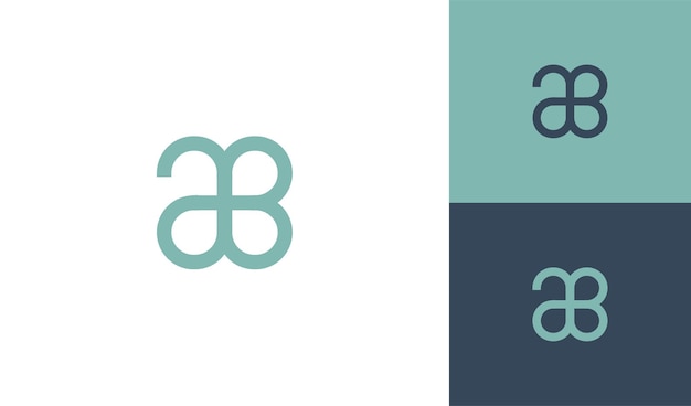 Logotipo de flor elegante y minimalista con letra AB