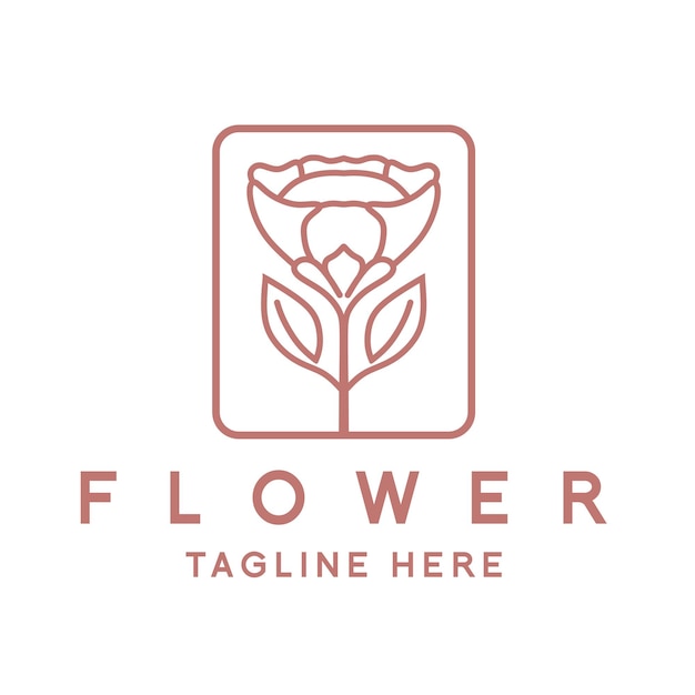 logotipo de flor en estilo minimalista simple