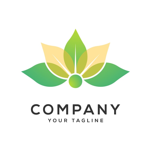 Logotipo de flor de hoja vectorial