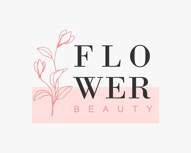 Logotipo de flor de ilustración mínima