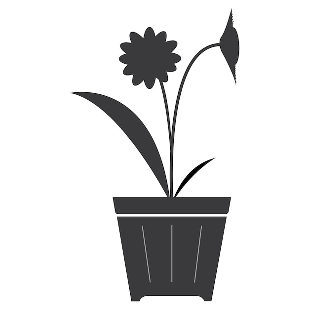 Logotipo de la flor en el jarrón