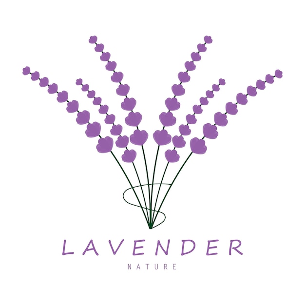 logotipo de flor de lavanda púrpura para jardines de flores parques de negocios cosméticos vector de moda