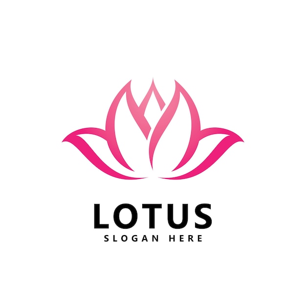 Logotipo de la flor de loto de belleza logotipo del spa vector de yoga y símbolo de terapia