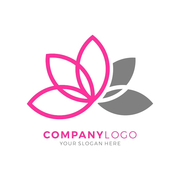 Vector logotipo de flor de loto para belleza y spa.