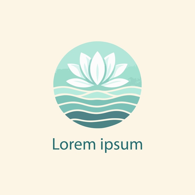 un logotipo para una flor de loto que está en un círculo