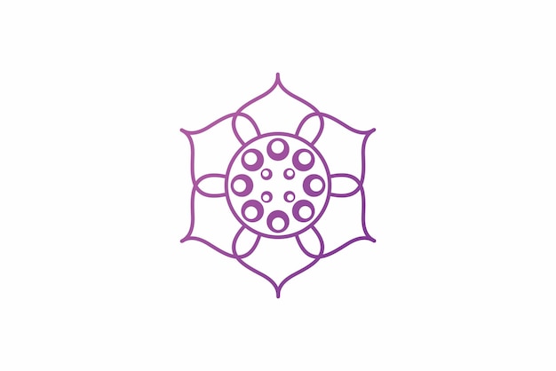 Logotipo de flor de loto símbolo de mandala belleza icono de bienestar salón de masajes yoga y spa simple minimalista