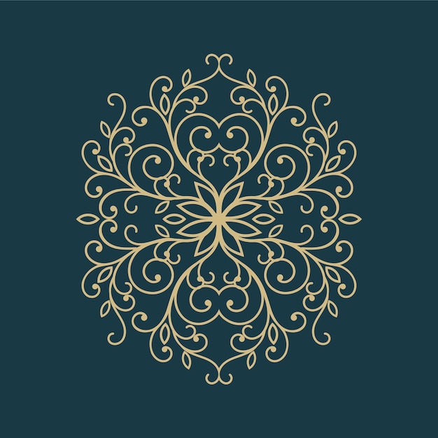 Logotipo de flor de lujo de adorno