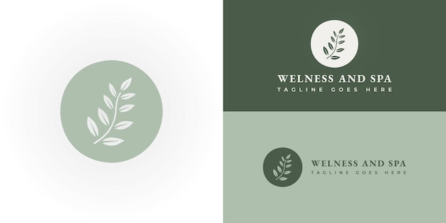 Logotipo de la flor de olivo aplicado para el logotipo de la empresa de belleza y spa Logotipo de las aceitunas en una rama
