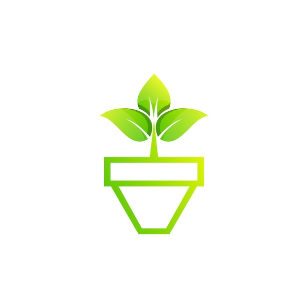 logotipo de la flor en la olla