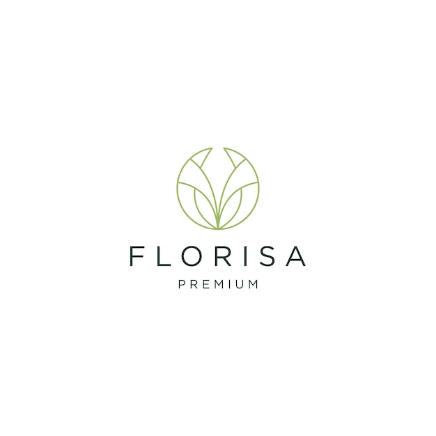 Logotipo de flor con plantilla de rosa