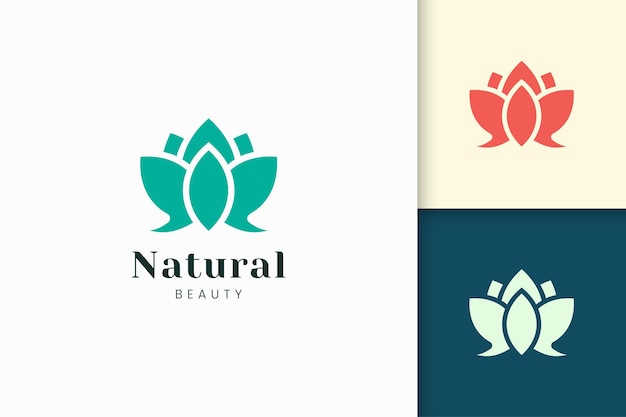 El logotipo de la flor representa el logotipo de salud y belleza en forma abstracta simple