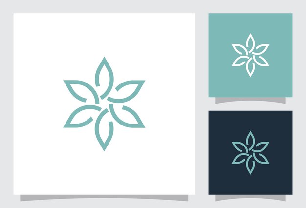 logotipo de flor vectorial con estilo monoline minimalista