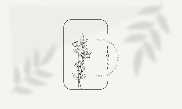 El logotipo floral botánico