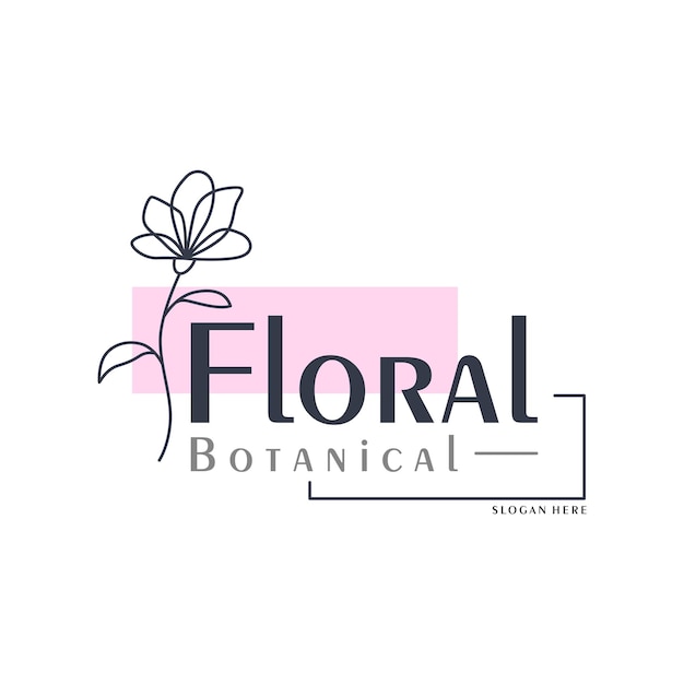 Logotipo floral en estilo minimalista.