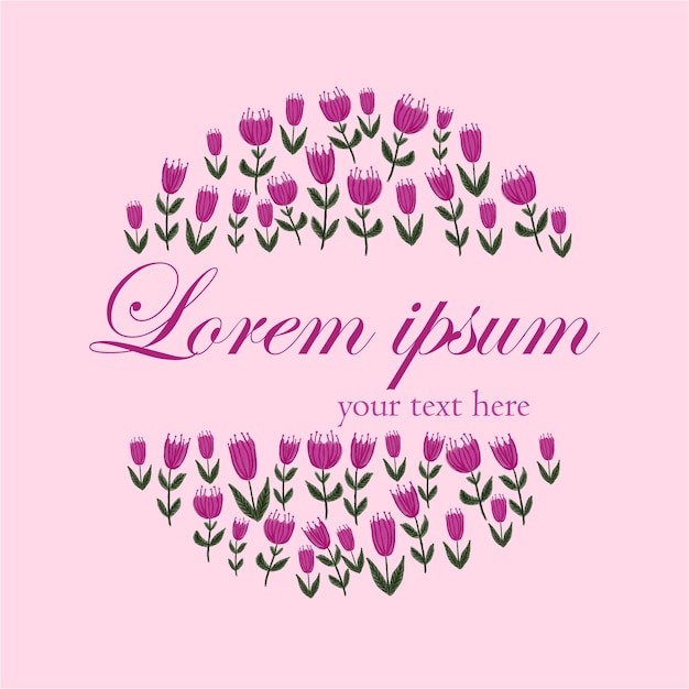 Logotipo floral de estilo vectorial dibujado a mano en forma de círculo círculo con flores identidad comercial para boutique de cosméticos orgánicos o floristería