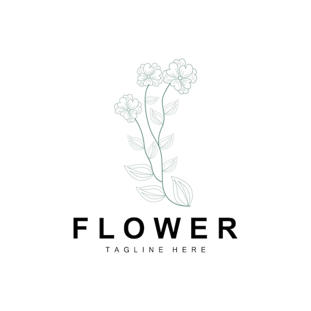 Logotipo floral Hojas y flores Jardín botánico Vector Diseño floral de la vida
