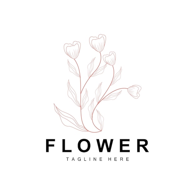 Logotipo Floral Hojas Y Flores Jardín Botánico Vector Diseño Floral De La Vida