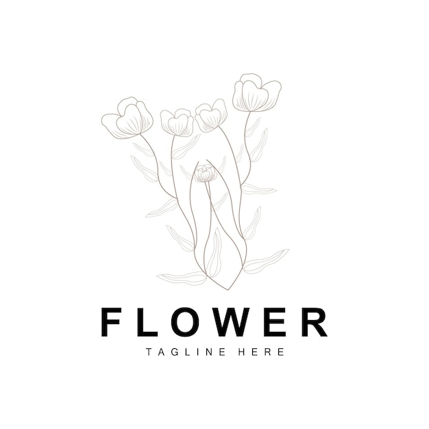 Logotipo Floral Hojas Y Flores Jardín Botánico Vector Diseño Floral De La Vida