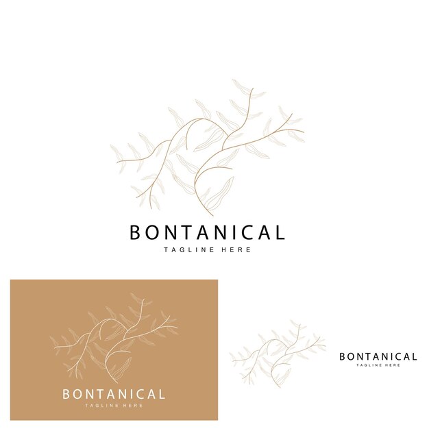 Logotipo floral Hojas y flores Jardín botánico Vector Diseño floral de la vida