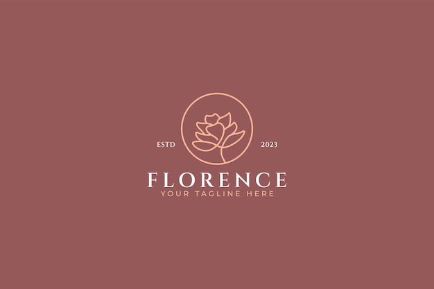 Logotipo floral moderno y minimalista Identidad de marca empresarial Idea de concepto femenino