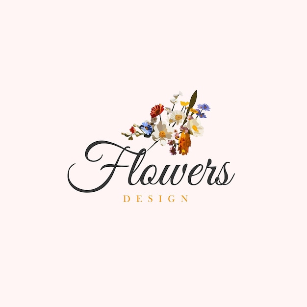 Logotipo de flores de acuarela