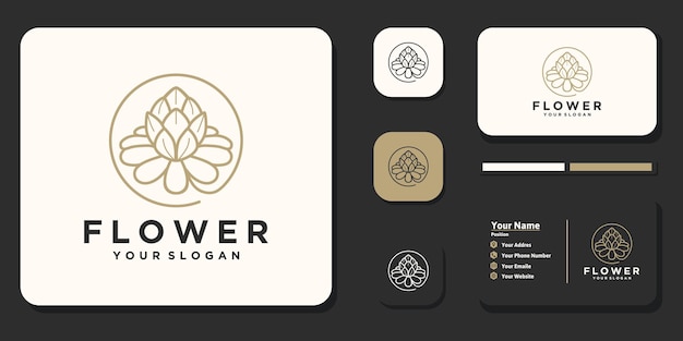 Logotipo de flores, logotipo cosmético, yoga, salón de belleza, referencia de logotipo para empresas