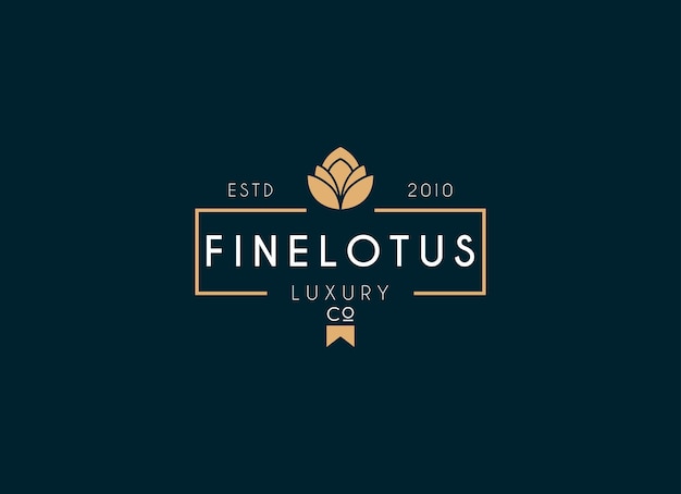 Logotipo de flores de loto de lujo Diseño de logotipo de joyas