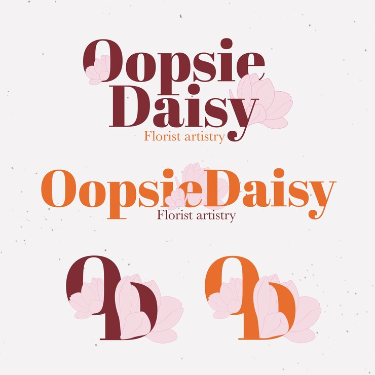 Logotipo de florista personalizable Oppsie Daisy vector