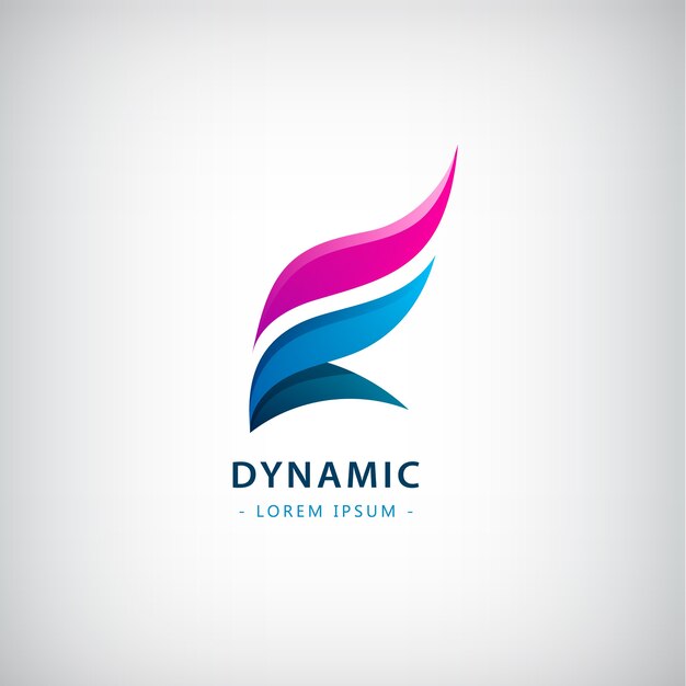 Logotipo de flujo dual dinámico abstracto