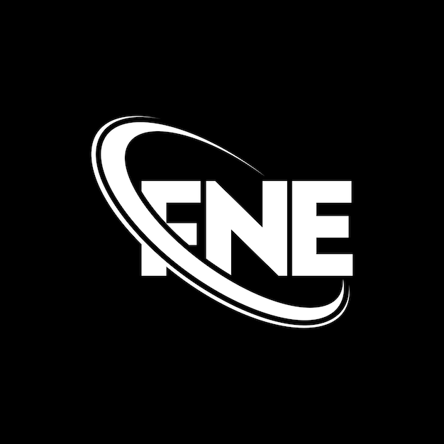 Logotipo de FNE FNE letra FNE letra diseño de logotipo Iniciales Logotipo FNE vinculado con círculo y mayúscula logotipo FNE tipografía para negocios tecnológicos y marca inmobiliaria