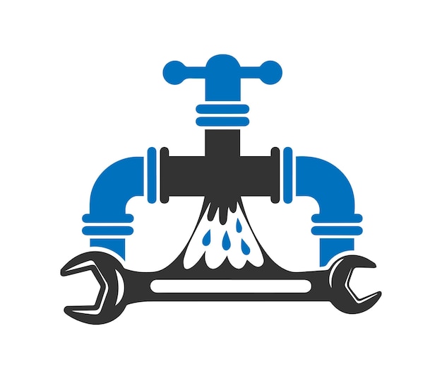 El logotipo de los fontaneros que muestra los servicios de reparación de drenajes