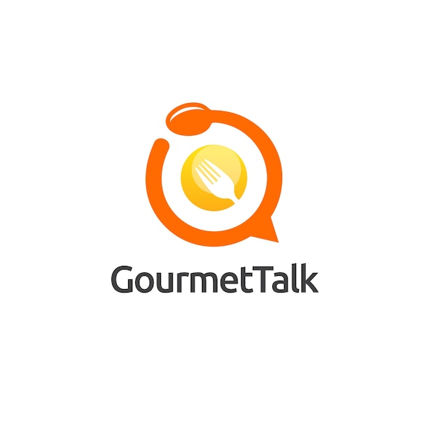 Vector logotipo de food talk y elemento de icono