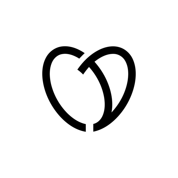 Logotipo de forma de amor de CD