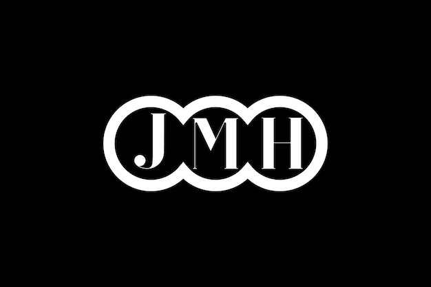 Logotipo de forma de círculo de tres letras MJH, diseño de logotipo de 3 letras con forma de círculo, diseño de 3 letras.