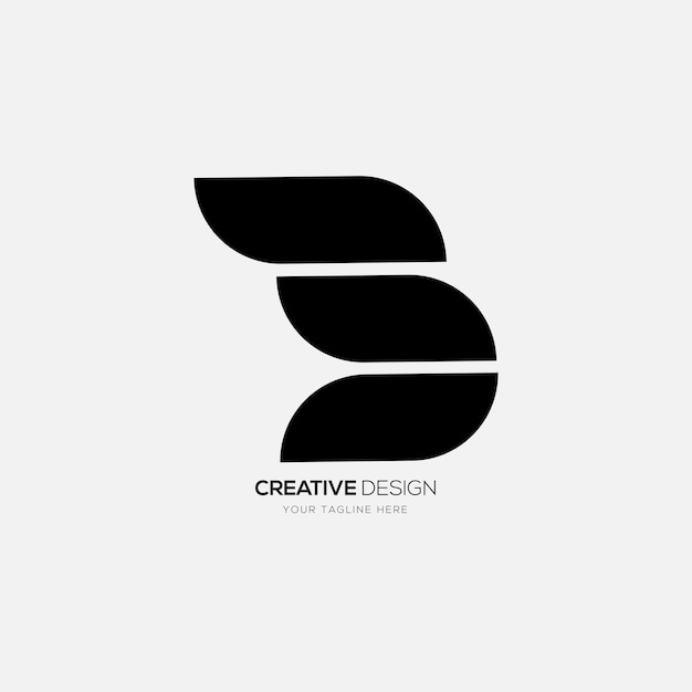 Logotipo de forma creativa plana abstracta moderna letra B