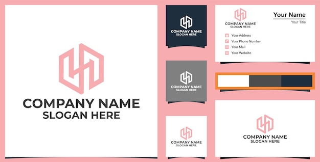 Logotipo de forma de letra H premiu