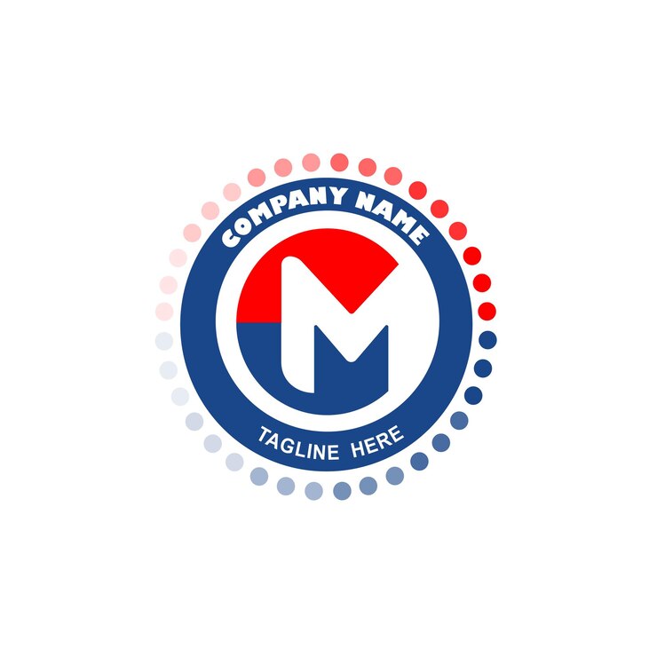 Vector logotipo en forma de letra m