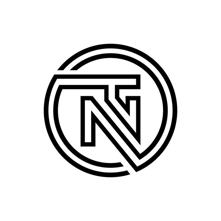 Vector logotipo en forma de letra tn