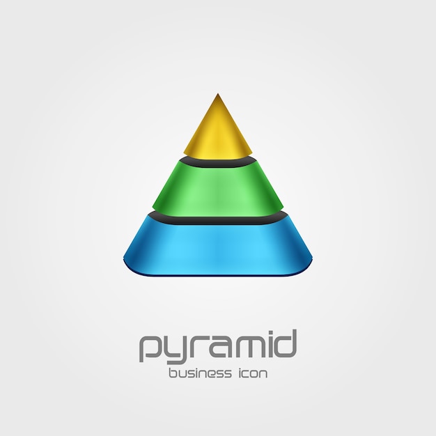 Logotipo en forma de plantilla de diseño piramidal