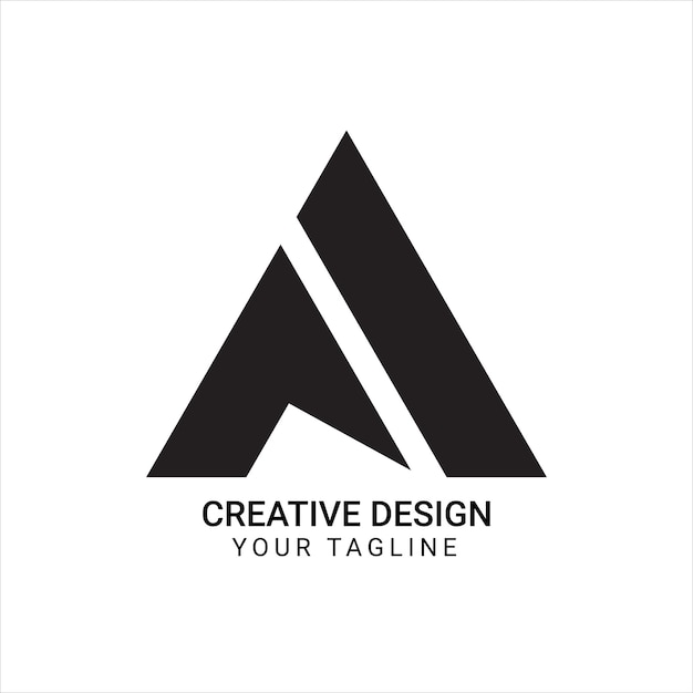 Logotipo de forma de triángulo con estilo minimalista simple moderno plano letra A