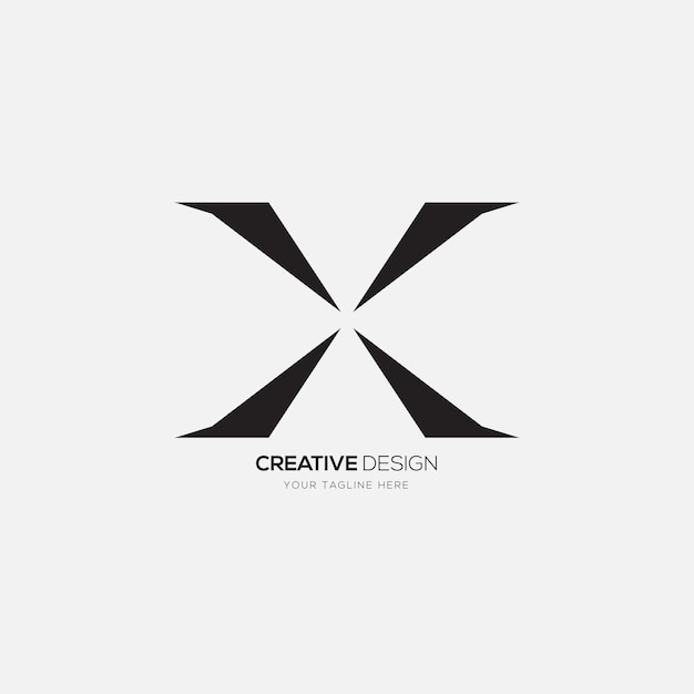 Logotipo de forma única de monograma creativo de letra X