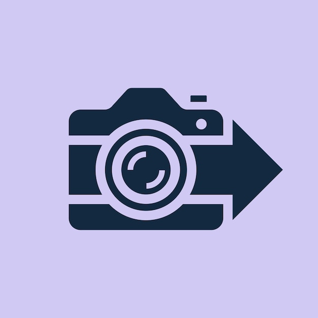 logotipo de fotografía de cámara de flecha moderna