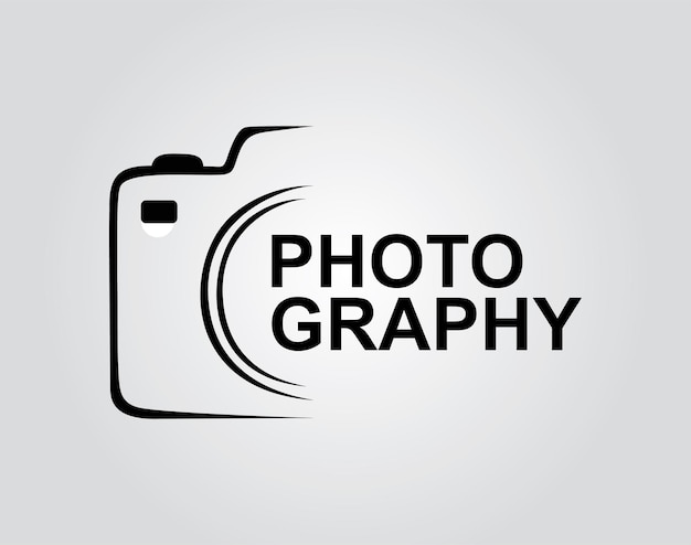 Vector un logotipo de fotografía fotográfica en blanco y negro.