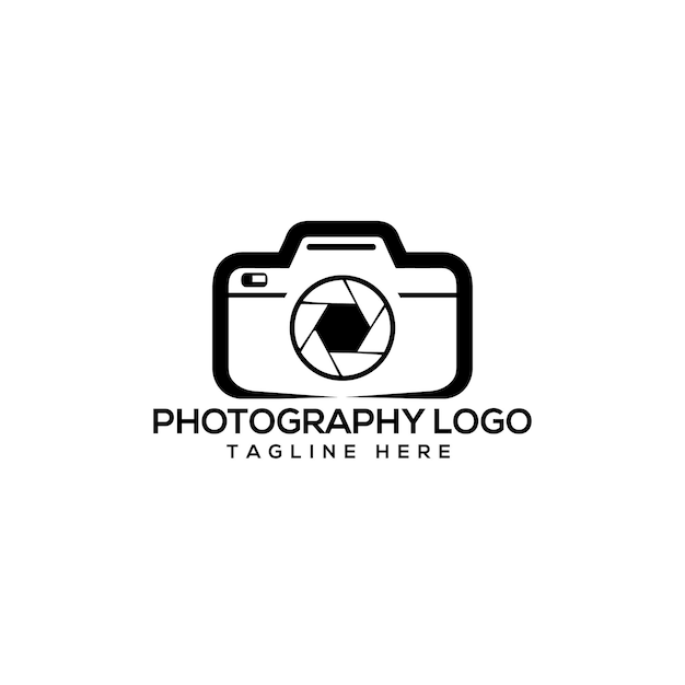 logotipo de fotografía de lente de cámara