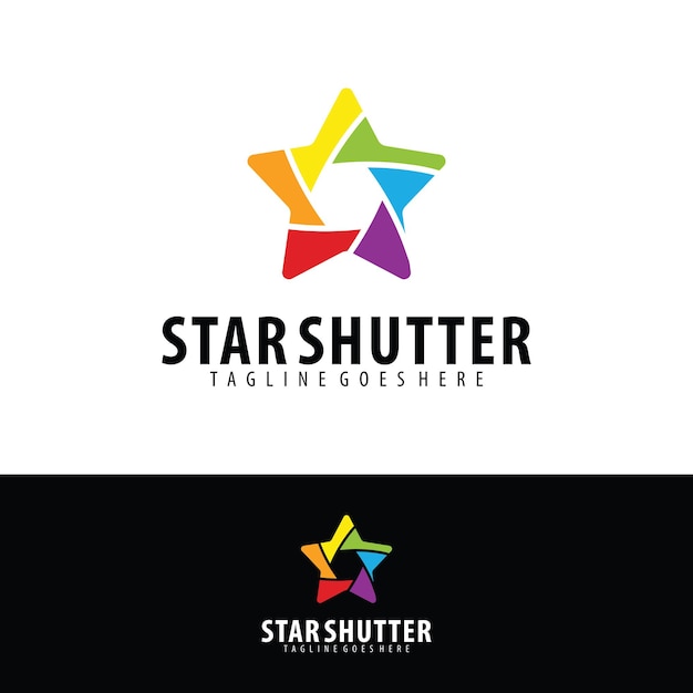 Logotipo de fotografía con plantilla de diseño de logotipo de Star Aperture