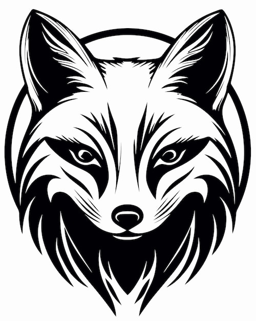 Logotipo de fox con fondo blanco y negro