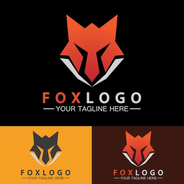 Logotipo de Fox Plantilla de diseño de ilustración vectorial